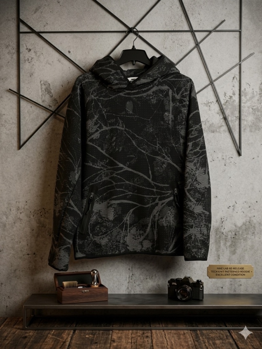 Nike Black & Gray Patterned Tech Pack Therma-Fit ADV Hoodie